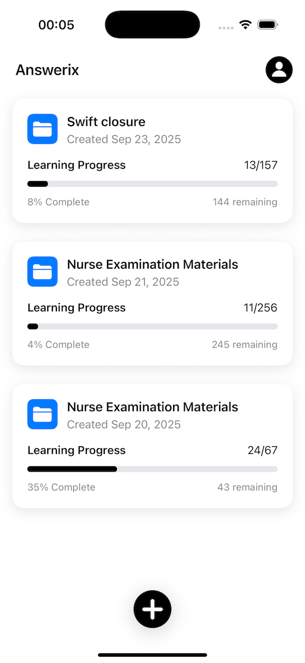 Answerix Home Screen